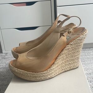 Jimmy Choo Vintage Wedges Wicker & Patent leather